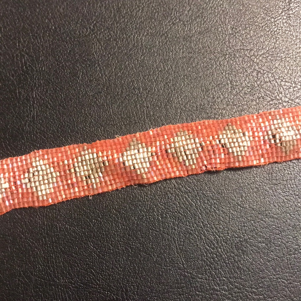 Vintage Coral micro beaded choker
